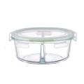 Round Glass Meal Prep Container 2 Compartments